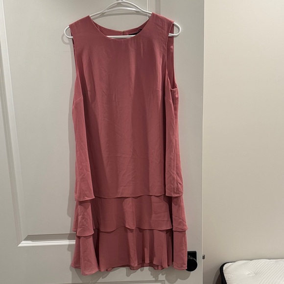 Ralph Lauren Sleeveless Layered Mini Dress Rose Pink NWT - Picture 3 of 6